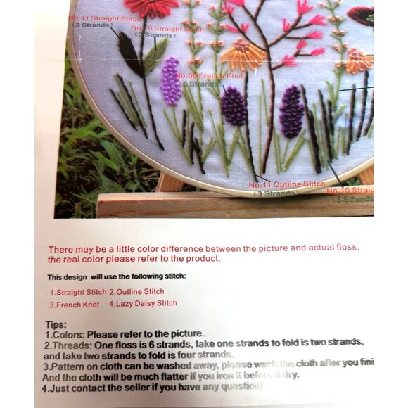 Embroidery DIY Art Kit With Pre-Printed Cloth & Threads - Picture 4 of 6